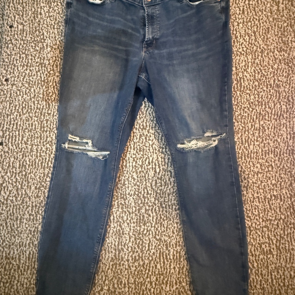 Old Navy Rockstar High Rise Denim Jeans Womens Size 18 Super Skinny Blue Pockets